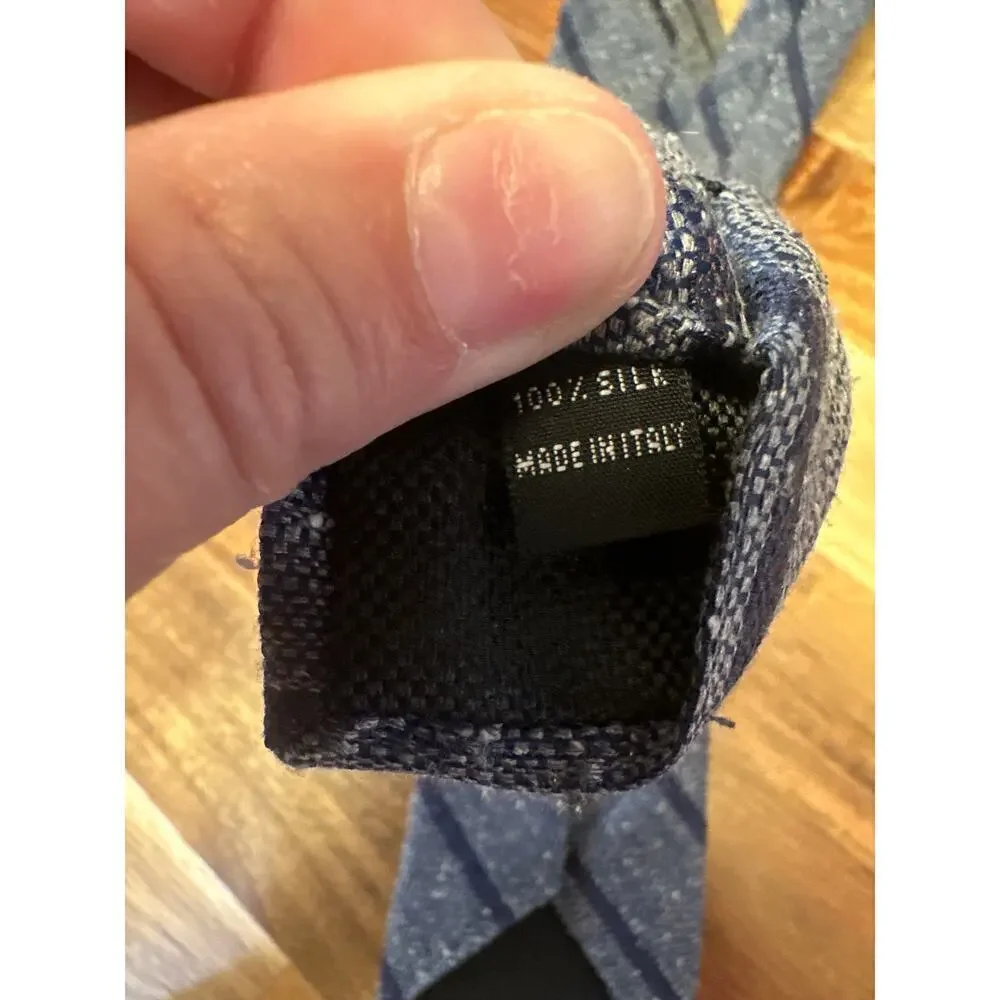 Nordstrom Men’s Shop 100% silk tie, striped, blue